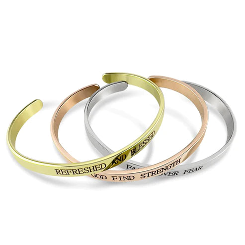 Refreshed and Blessed Bracelet Bundle of three Bracelets in yellow gold, red gold and silver rust resistant by Tela Designs Creativity's Drawer