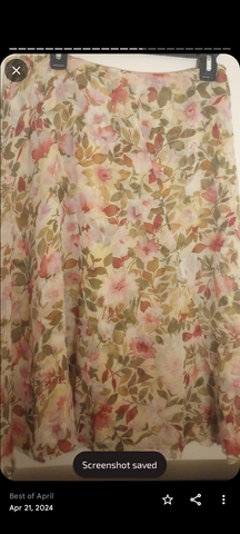 Elegant Pastel Floral Silk A-Line Skirt with Ruffled Hem - Revived Classics