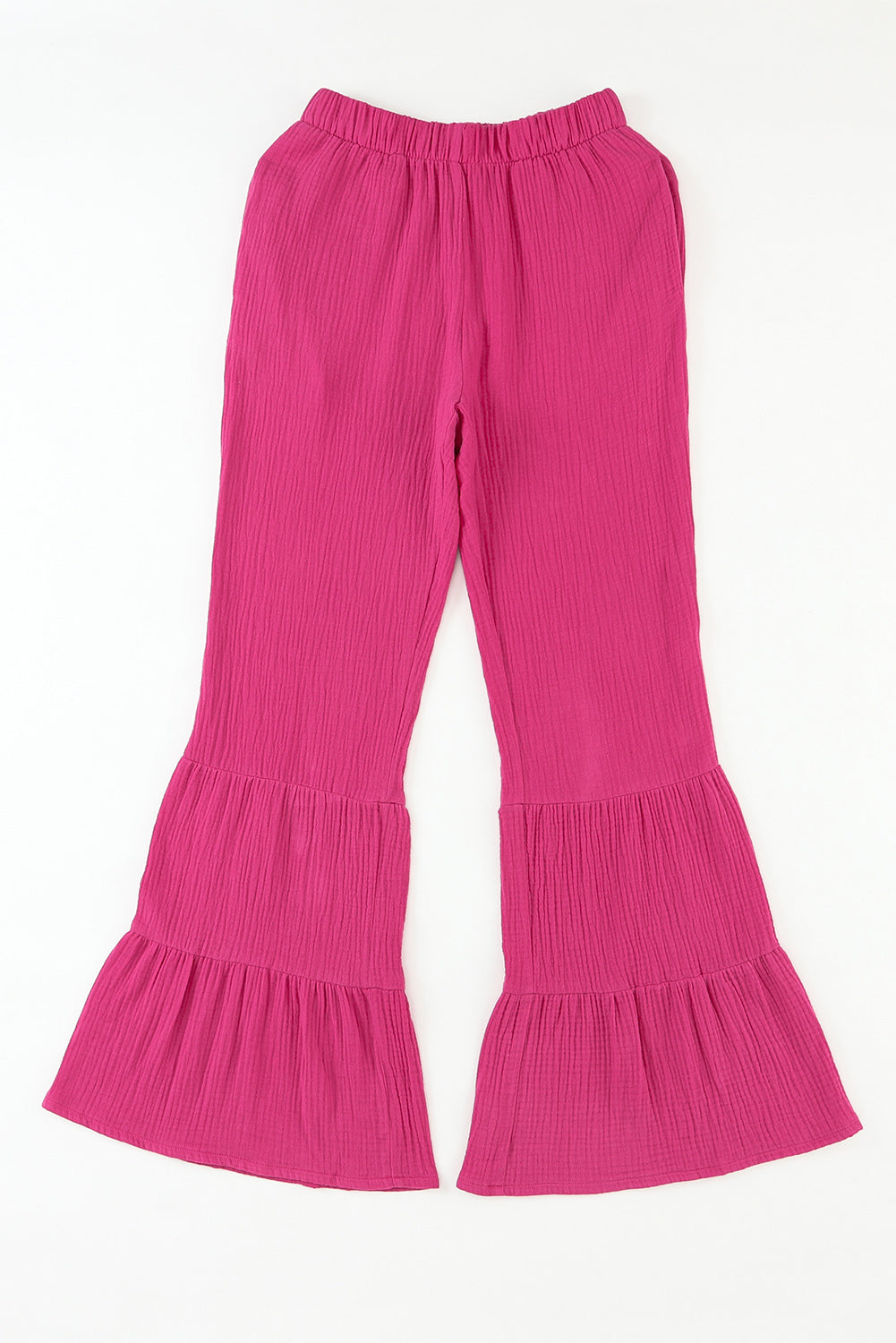Modern High Waist Ruffled Rose Bell Bottom Pants