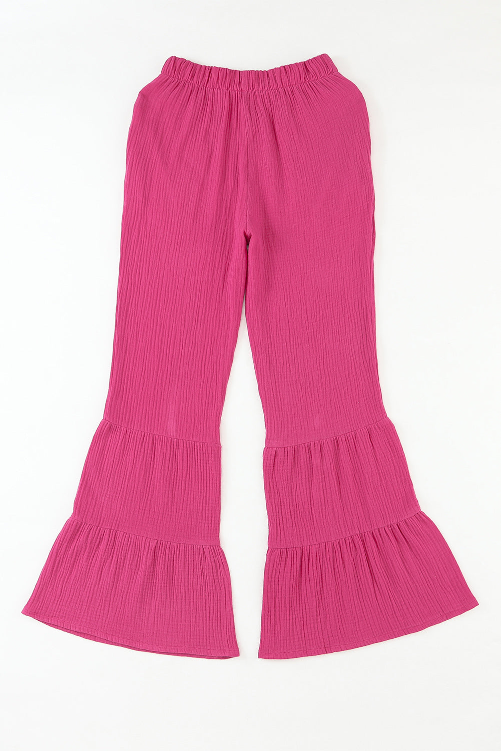 Modern High Waist Ruffled Rose Bell Bottom Pants