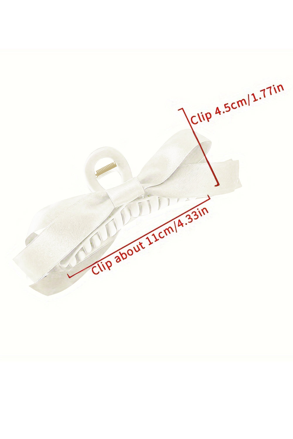 Modern White Bow Decor Large Hair Claw Clip