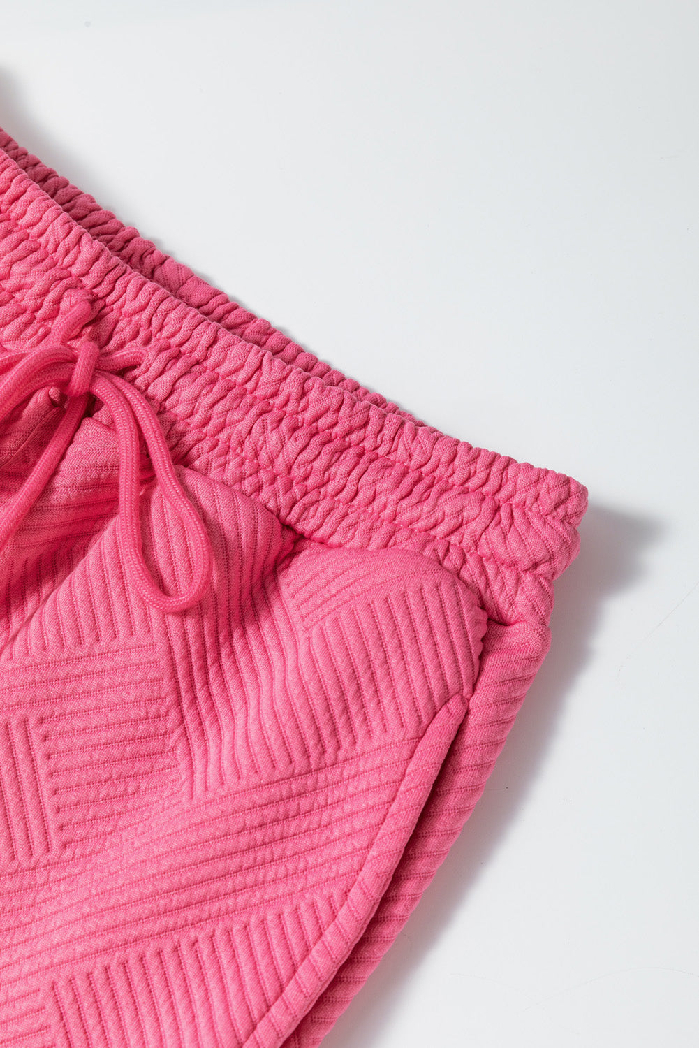 Modern Strawberry Pink Ultra Loose Textured 2-Piece Slouchy Outfit