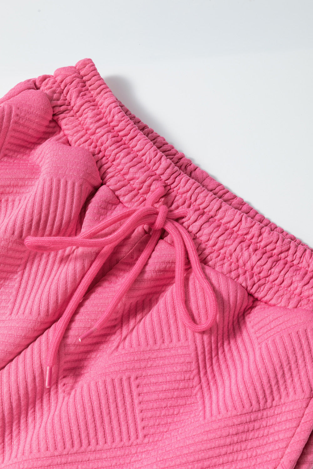 Modern Strawberry Pink Ultra Loose Textured 2-Piece Slouchy Outfit