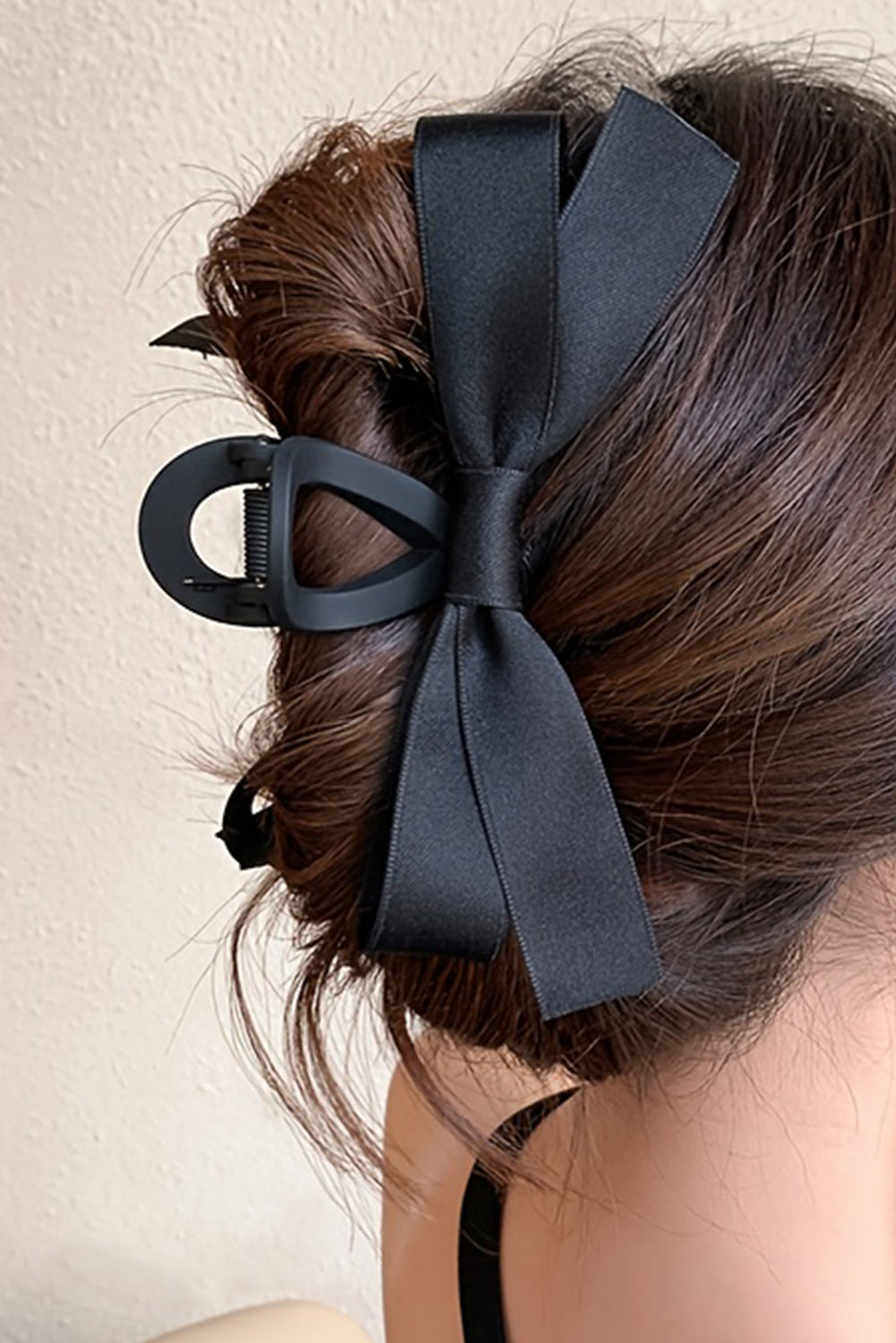 Modern Black Bow Decor Large Hair Claw Clip