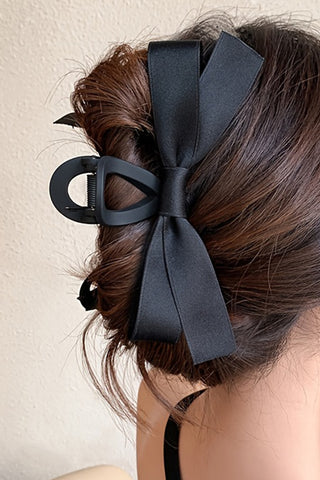 Modern Black Bow Decor Large Hair Claw Clip