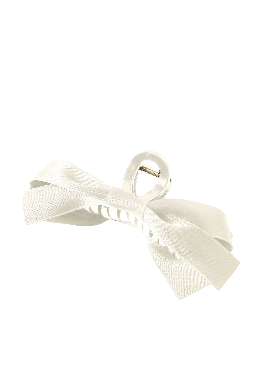 Modern White Bow Decor Large Hair Claw Clip