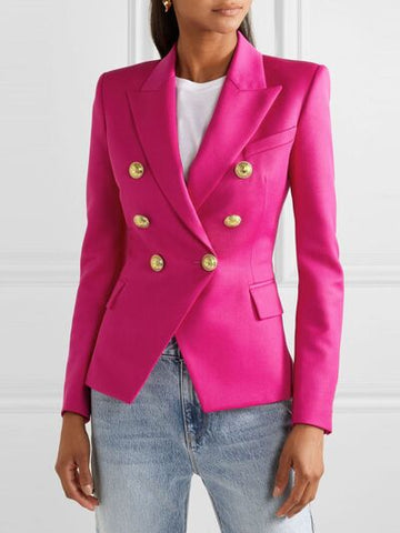 Bold Grace: Tailored Neon Pink Blazer