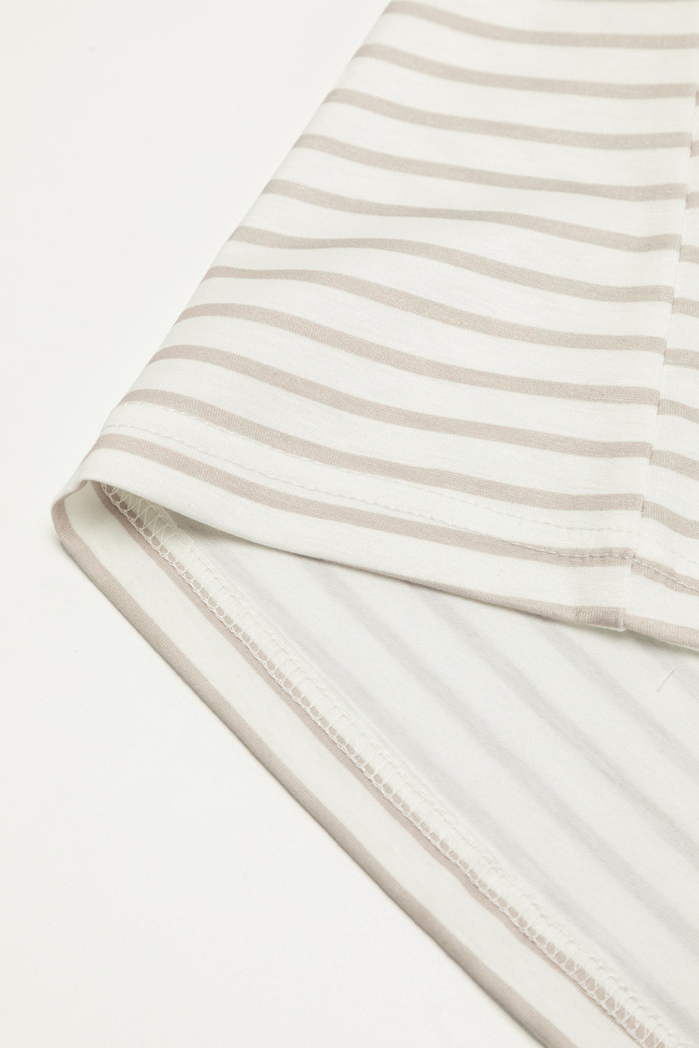Unapologetic Apricot Striped Lace Splicing Ruffle Sleeve T-shirt