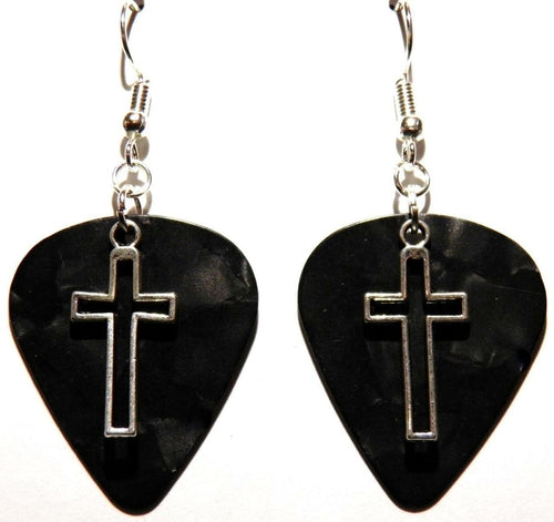 FaithStrings™ Cross Drop Earrings – Handmade Guitar-Inspired Dangles