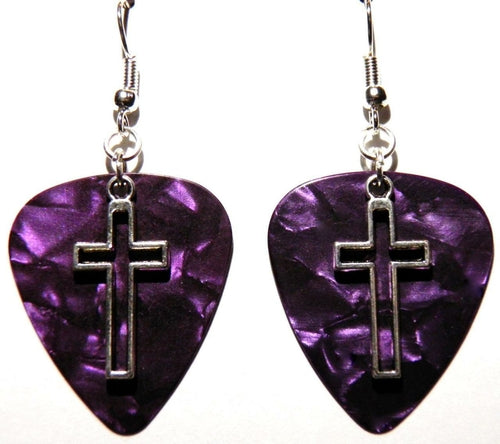 FaithStrings™ Cross Drop Earrings – Handmade Guitar-Inspired Dangles
