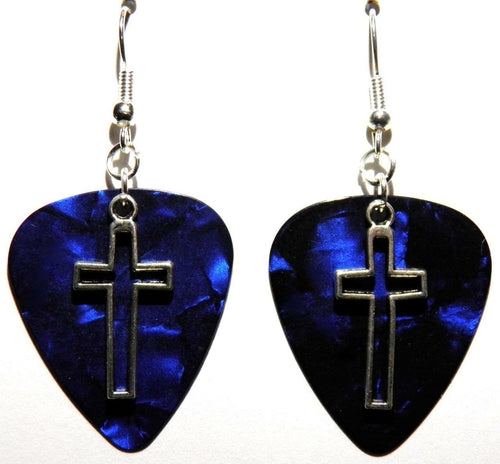 FaithStrings™ Cross Drop Earrings – Handmade Guitar-Inspired Dangles