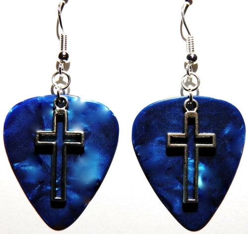 FaithStrings™ Cross Drop Earrings – Handmade Guitar-Inspired Dangles
