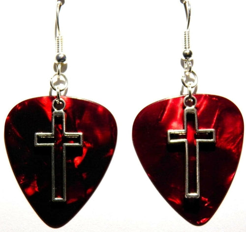 FaithStrings™ Cross Drop Earrings – Handmade Guitar-Inspired Dangles