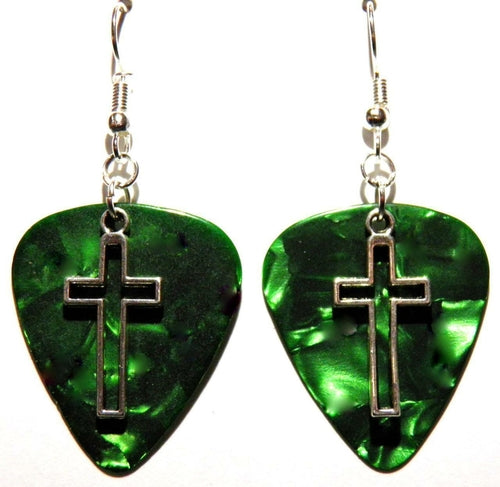 FaithStrings™ Cross Drop Earrings – Handmade Guitar-Inspired Dangles