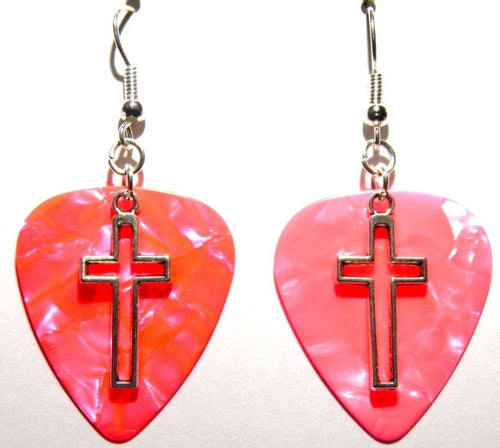 FaithStrings™ Cross Drop Earrings – Handmade Guitar-Inspired Dangles