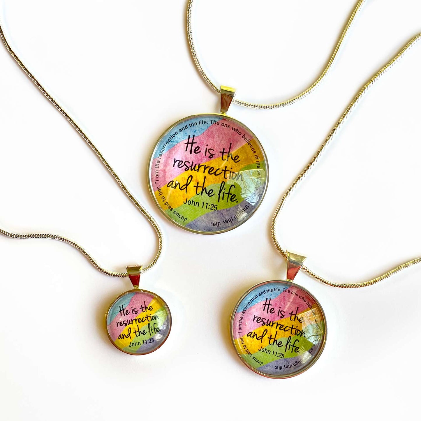 Resurrection & Life Pendant Necklace | John 11:25 | Easter Jewelry