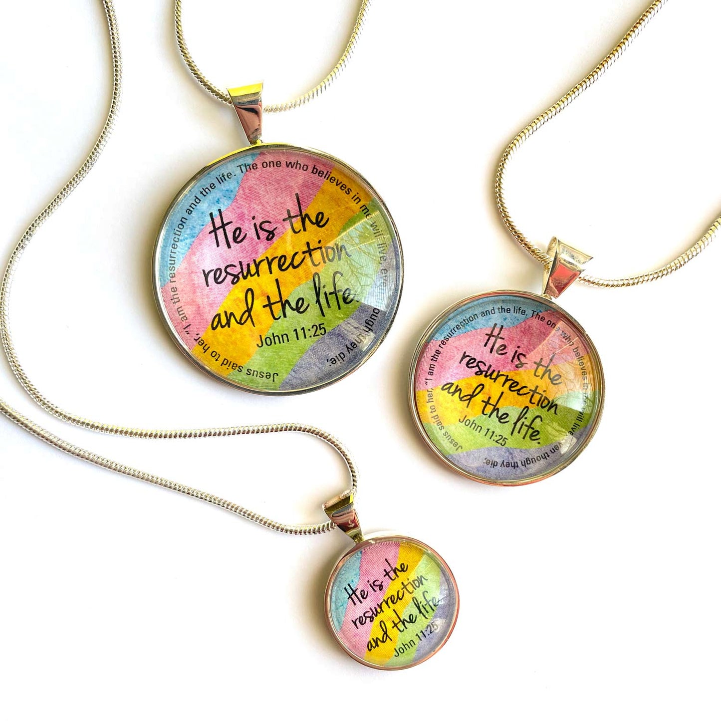Resurrection & Life Pendant Necklace | John 11:25 | Easter Jewelry