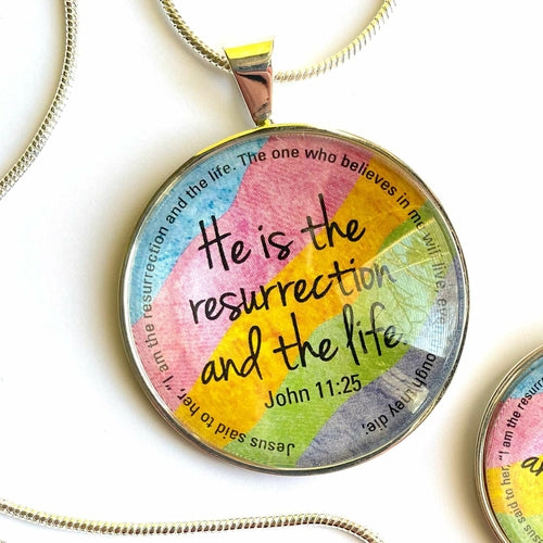 Resurrection & Life Pendant Necklace | John 11:25 | Easter Jewelry