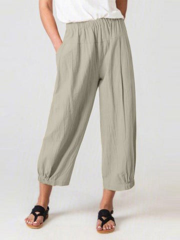 Unapologetic Cotton-Linen Modest Harem Pants – Wide Leg Comfort for Summer