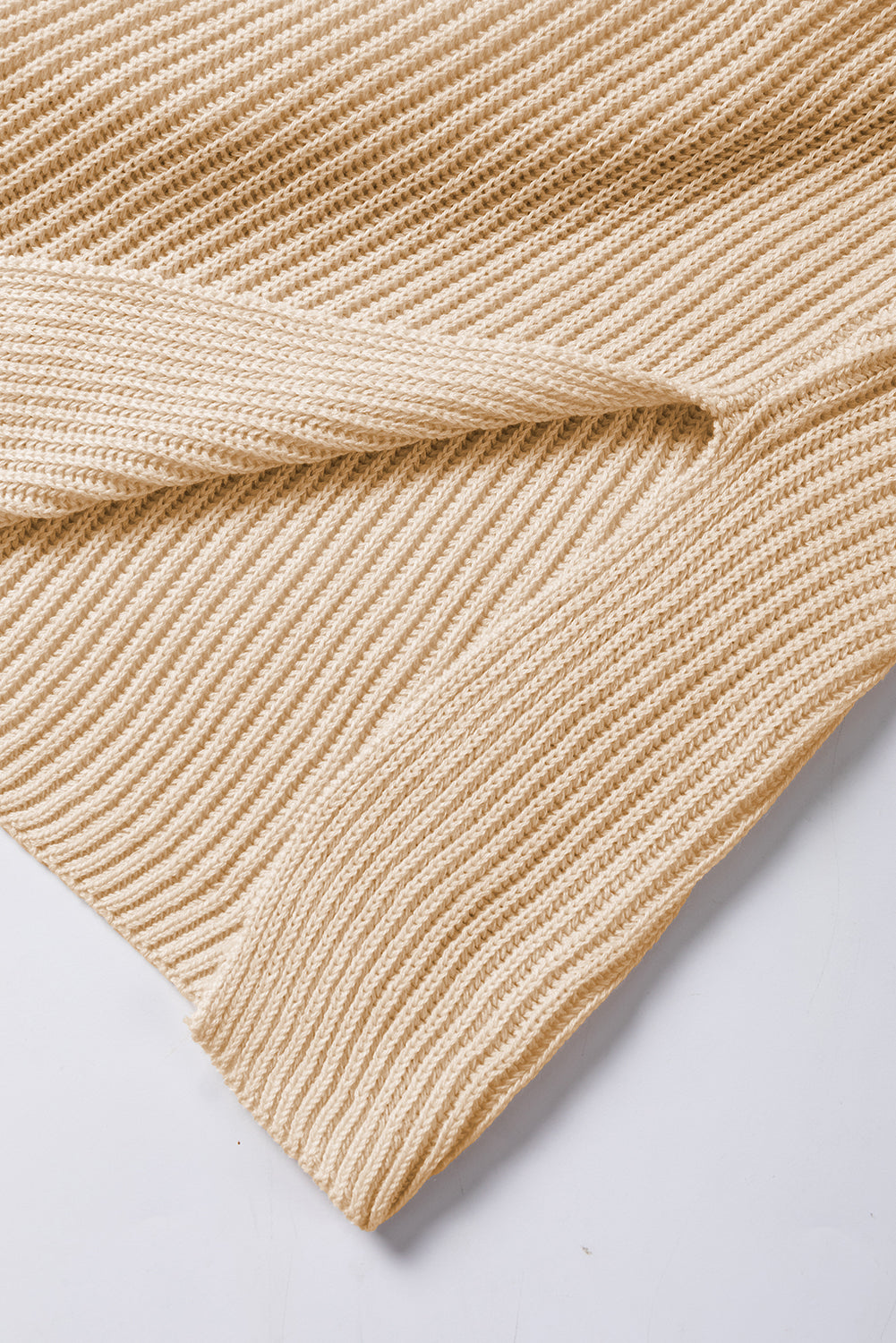 Modern Apricot Side-Slit Tunic Sweater