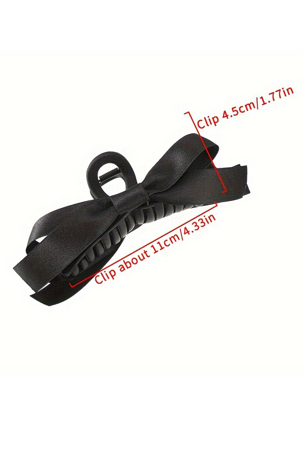 Modern Black Bow Decor Large Hair Claw Clip