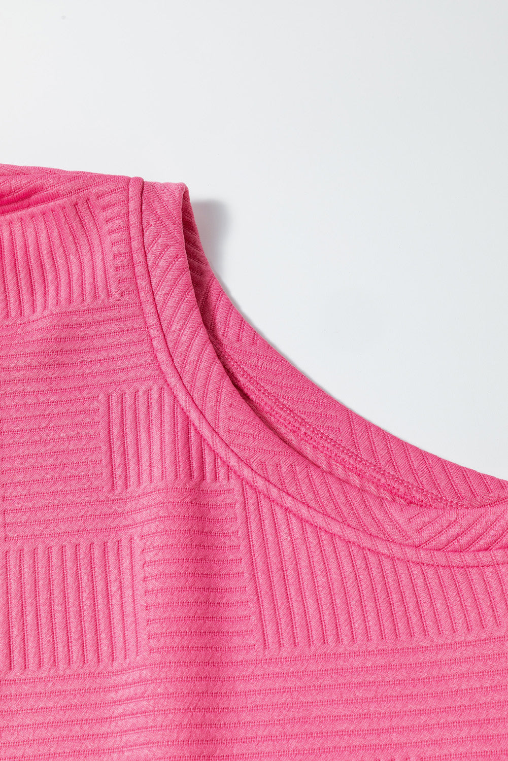 Modern Strawberry Pink Ultra Loose Textured 2-Piece Slouchy Outfit