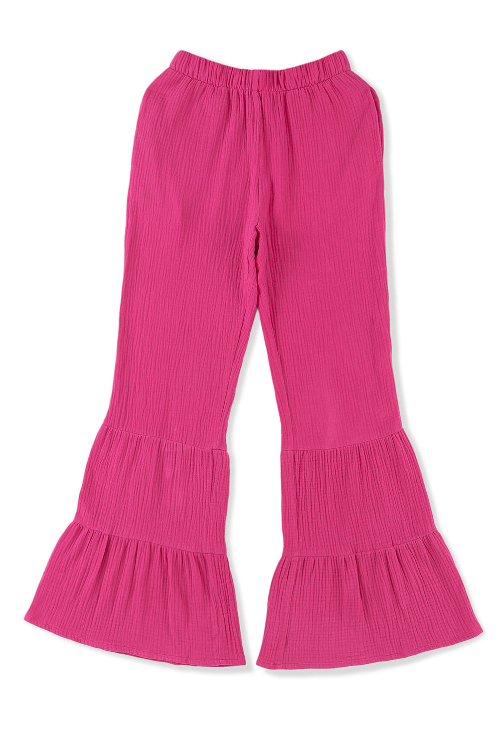 Modern High Waist Ruffled Rose Bell Bottom Pants
