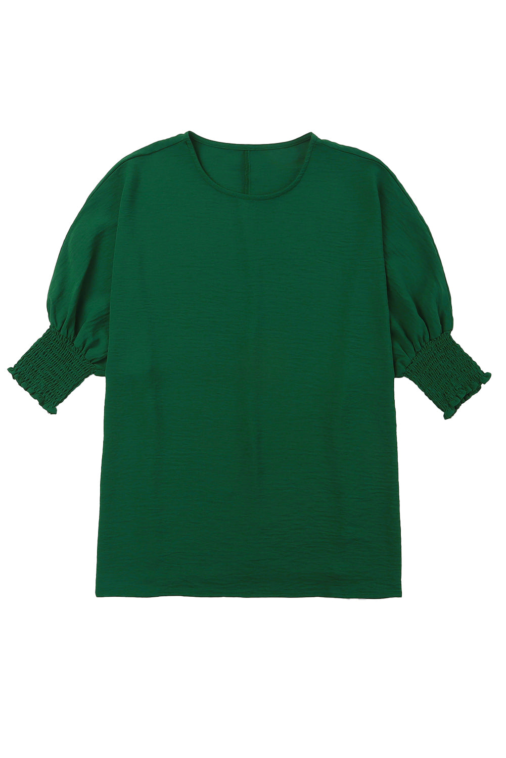 Modest Green Smocked Wrist Shift Top