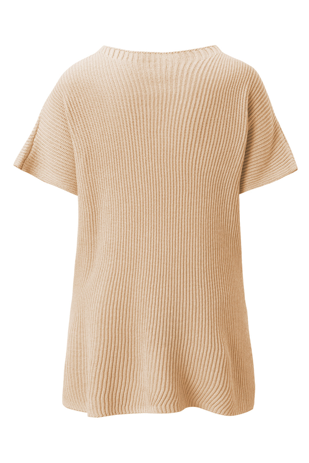 Modern Apricot Side-Slit Tunic Sweater