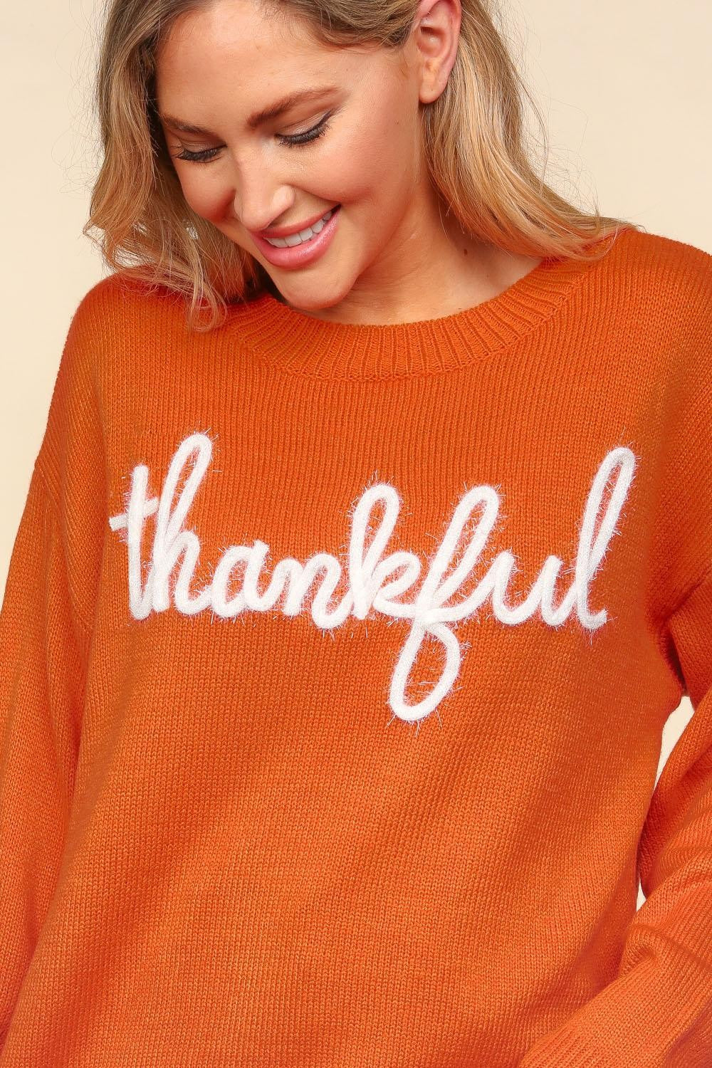 Thankful Metallic Knit Sweater