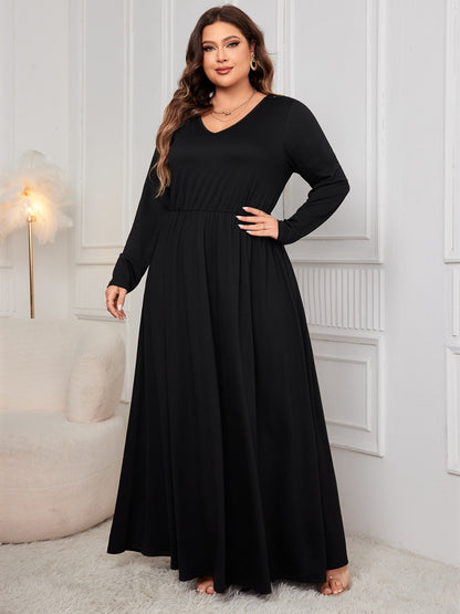 Unapologetic Honey Cutout V-Neck Maxi Dress - Plus Size Elegance