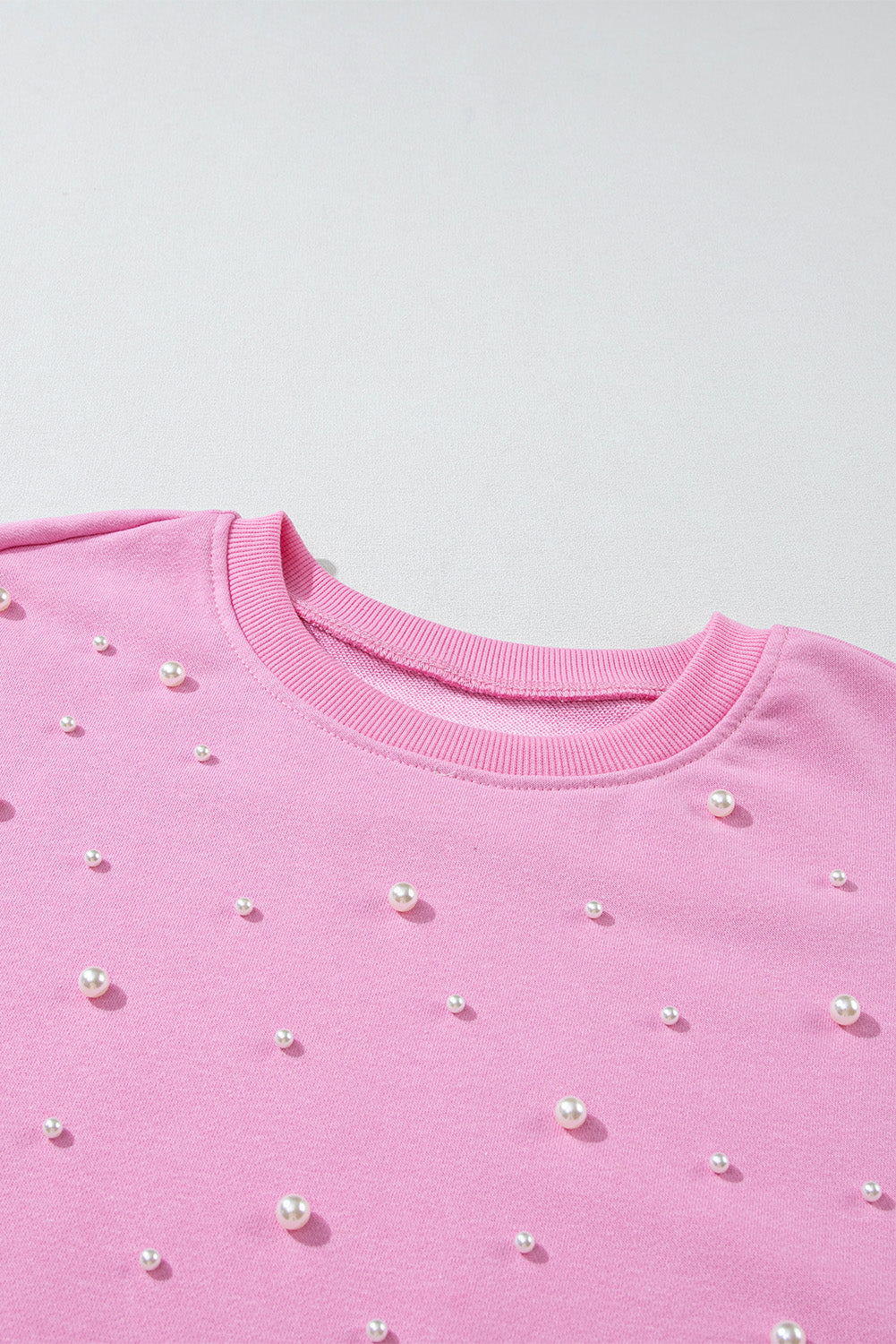 Unapologetic Pearl-Embellished Ribbed Crew Neck Sweater