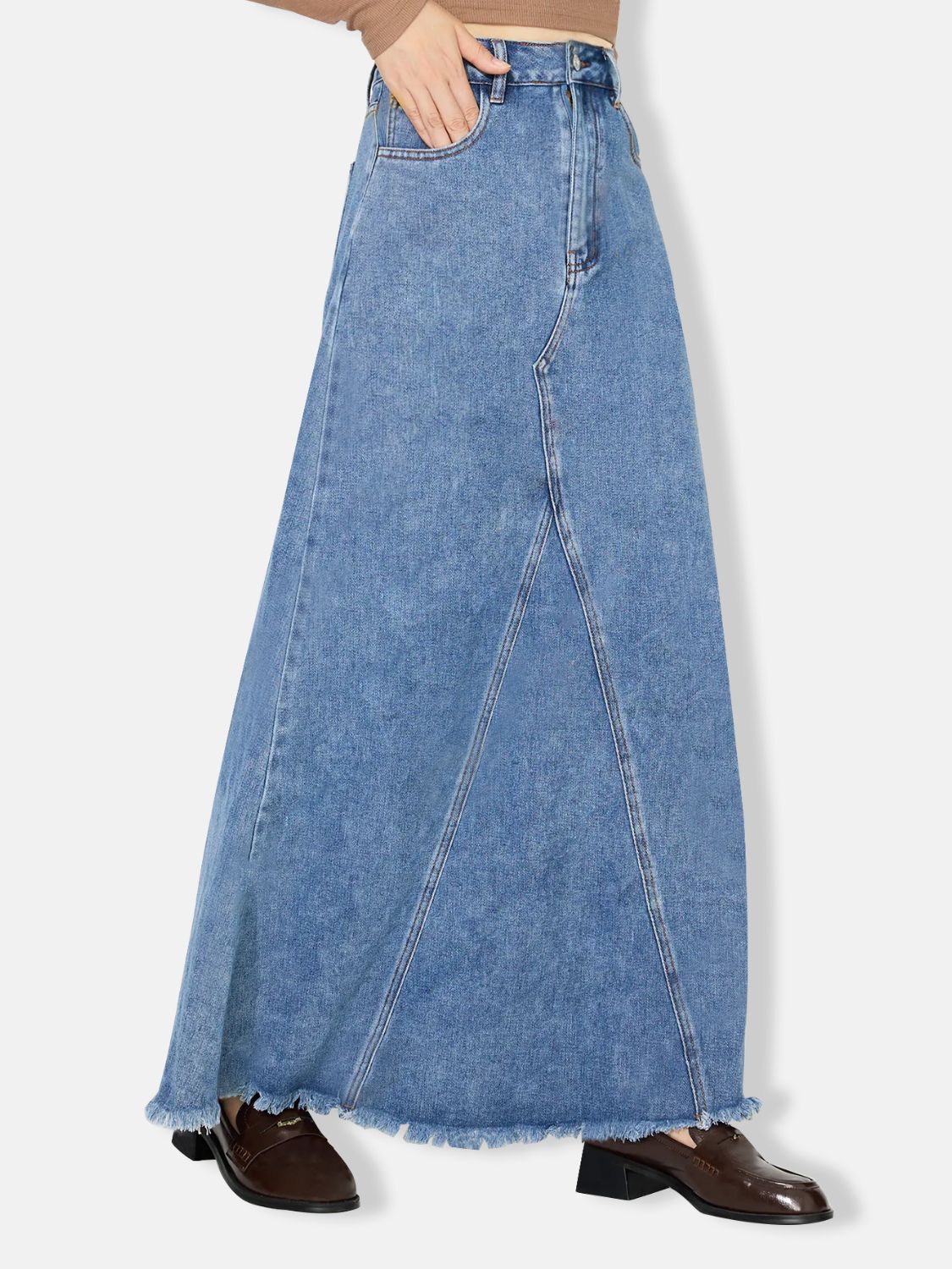 Faithful Edge Maxi Denim Skirt