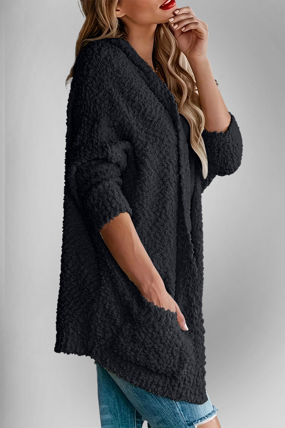 Unapologetic Essential Pocketed Open-Front Cardigan