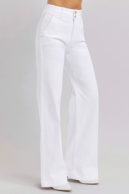 Essential Tummy Control High-Rise Wide Leg Jeans