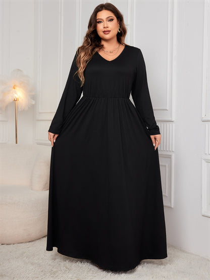 Unapologetic Honey Cutout V-Neck Maxi Dress - Plus Size Elegance