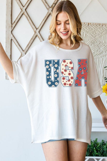 Patriotic Round Neck Tee Shirt