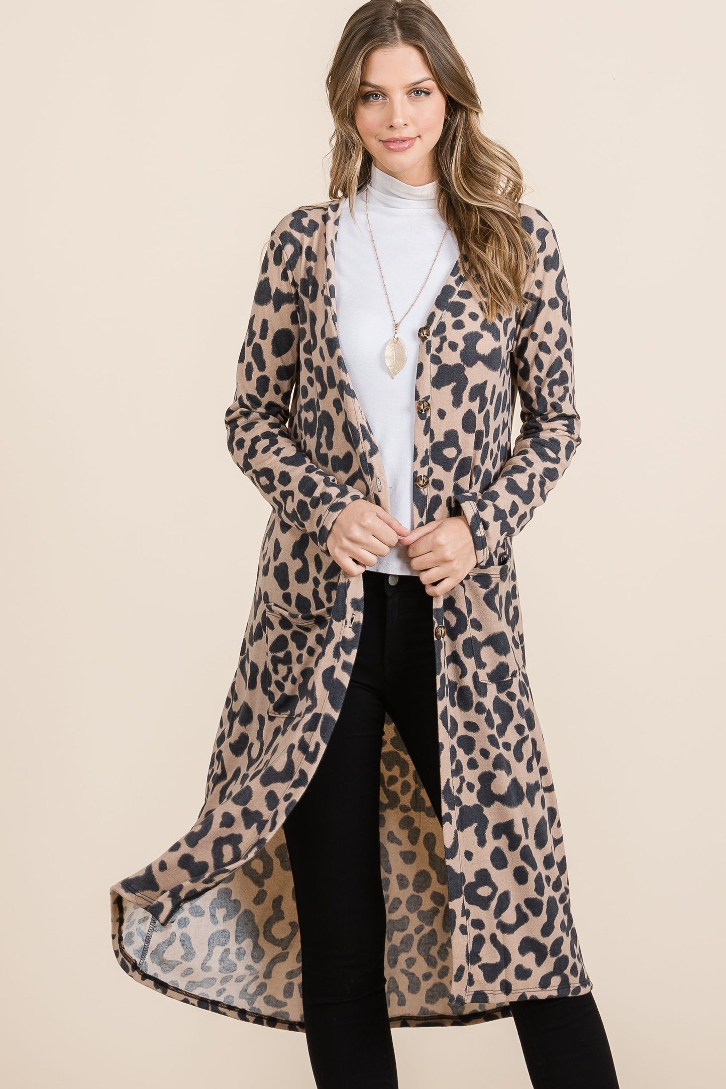 Wild Grace Full Size Leopard Cardigan