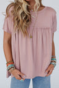 Elegant Modest Light Pink Ruffled Babydoll Tee - Unapologetic Comfort