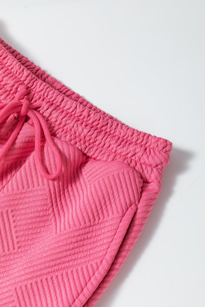 Modern Strawberry Pink Ultra Loose Textured 2-Piece Slouchy Outfit