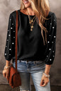 Black Pearl Decor 3/4 Sleeve Crew Neck Shirt