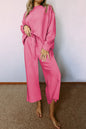 Modern Strawberry Pink Ultra Loose Textured 2-Piece Slouchy Outfit