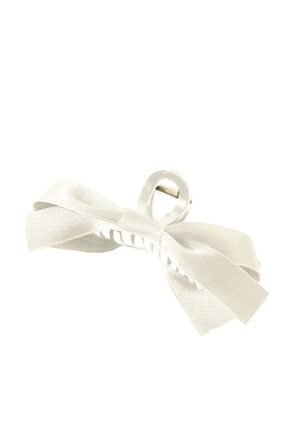 Modern White Bow Decor Large Hair Claw Clip
