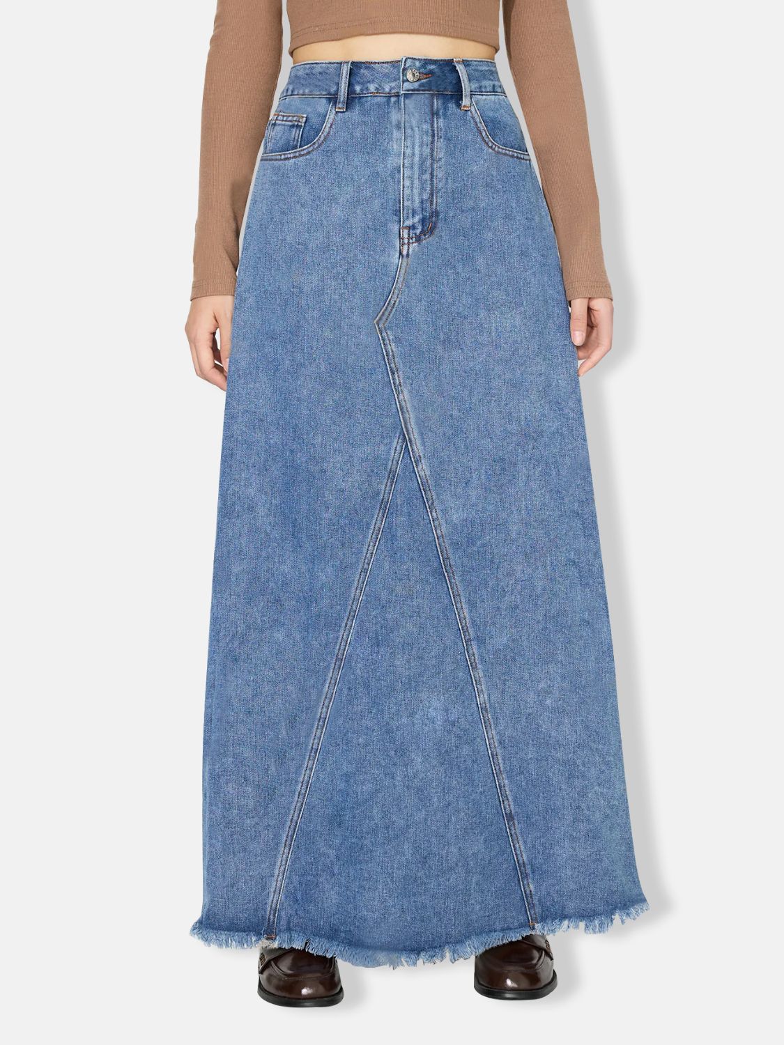 Faithful Edge Maxi Denim Skirt