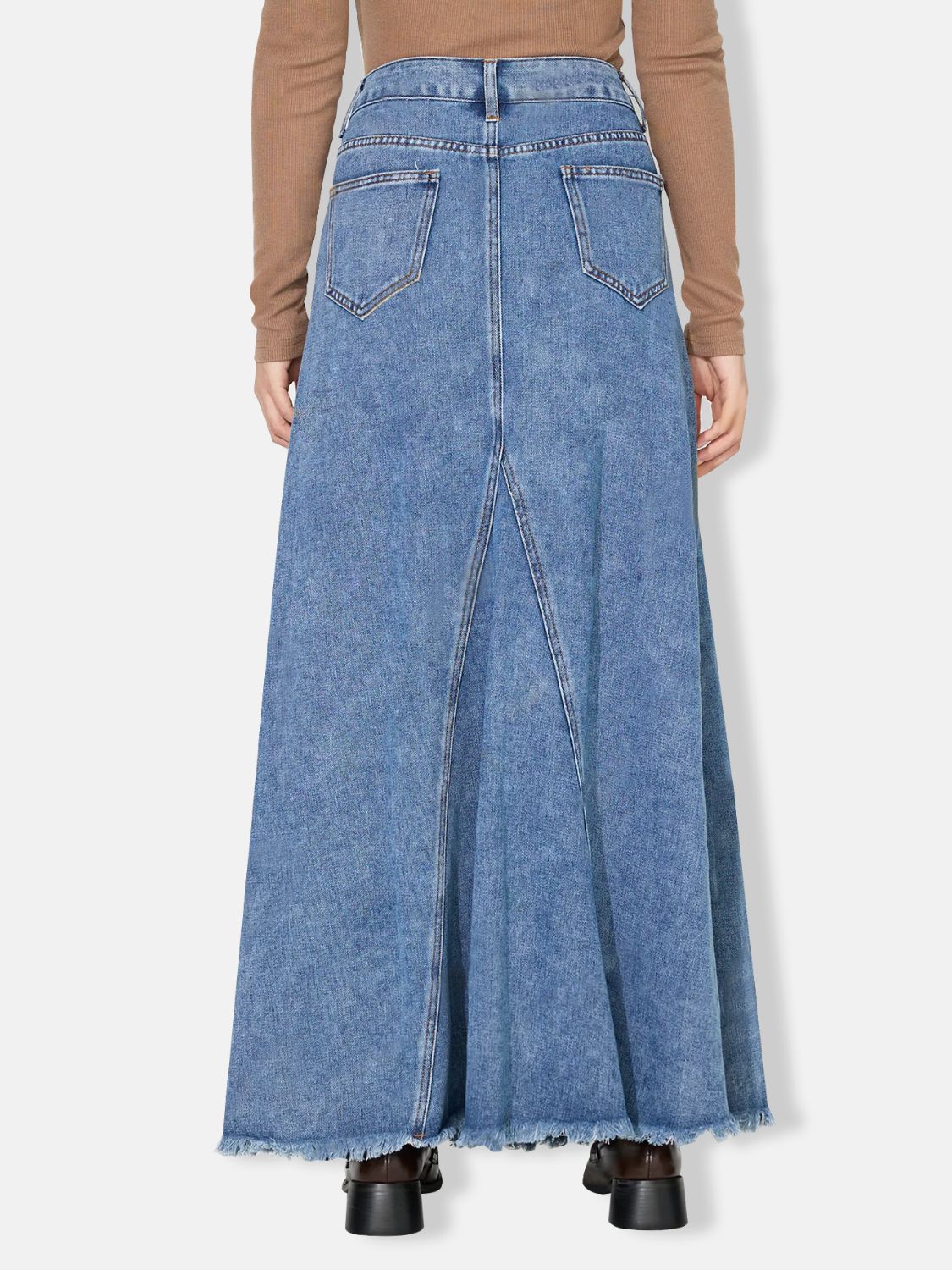 Faithful Edge Maxi Denim Skirt