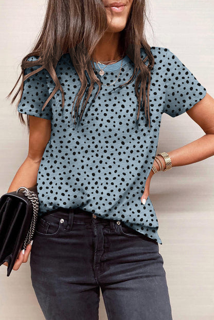 Modern Gray Cheetah Print O-neck Short Sleeve T Shirt