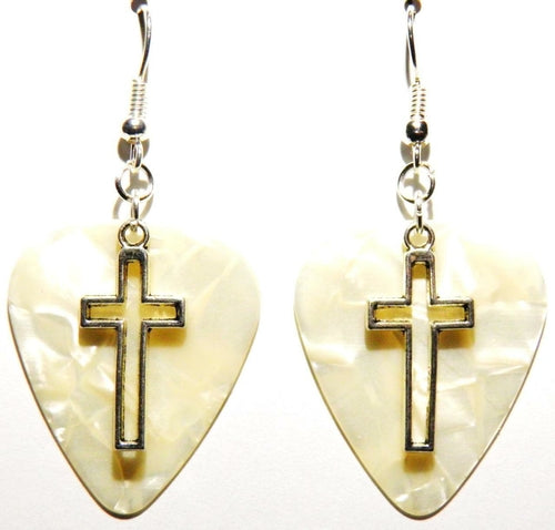 FaithStrings™ Cross Drop Earrings – Handmade Guitar-Inspired Dangles