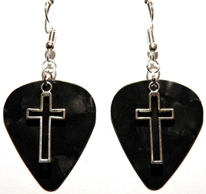 FaithStrings™ Cross Drop Earrings – Handmade Guitar-Inspired Dangles