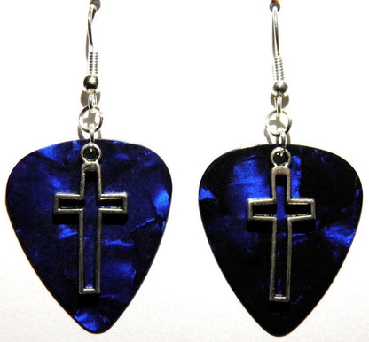 FaithStrings™ Cross Drop Earrings – Handmade Guitar-Inspired Dangles