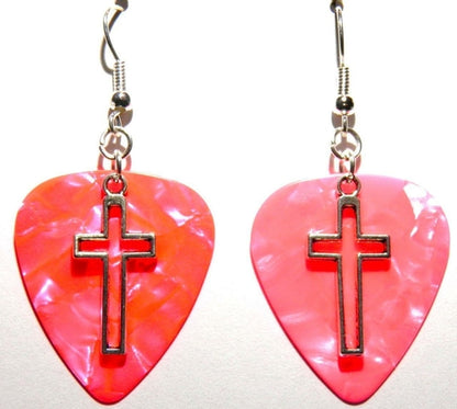 FaithStrings™ Cross Drop Earrings – Handmade Guitar-Inspired Dangles